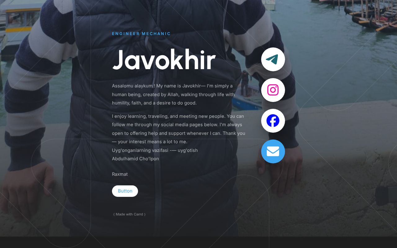 Carrd profile picture for @javokhir